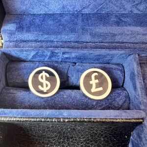 Elegant Black and Silver Cufflinks